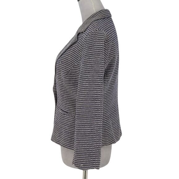 Cynthia Rowley Jacket Womens Large Navy Blue White Cotton Lined Blazer Career - Picture 12 of 14